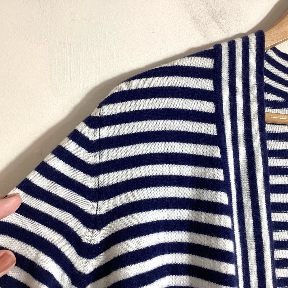 Talbots 1X Classic Capsule Striped Open Mid Length Teacher Cardigan Wool Blend - Picture 5 of 13